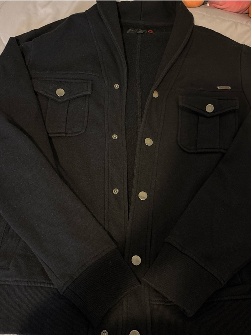 G by Guess Black Snap-Front Bomber Jacket